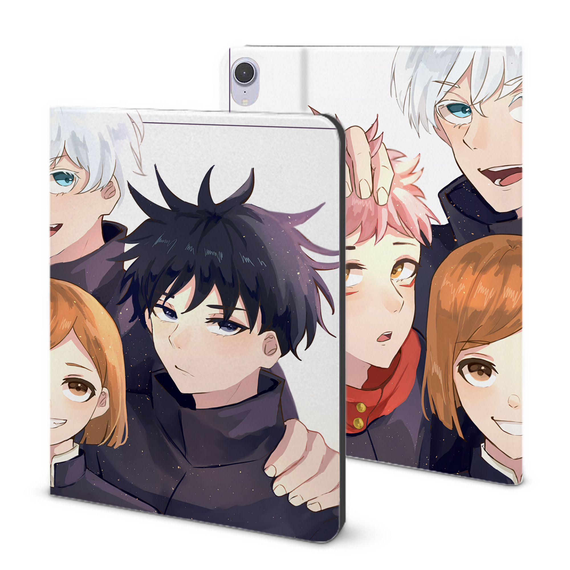 （画像用） 呪術廻戦 Jujutsu Kaisen IPad ケース ブック型 PUレザー TPU 耐衝撃 軽量 薄型 ペン収納なし 全面保護 IPad 各モデル対応